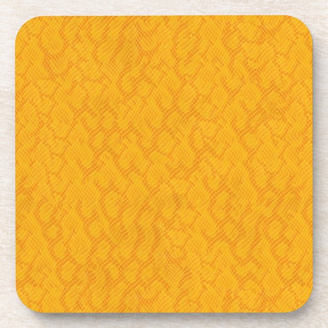 Yellow and Orange Snake Skin Coaster (Front)