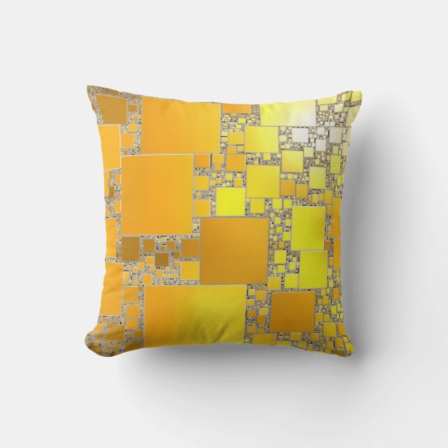 Yellow and Orange Squared Cushion (Front)