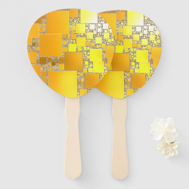 Yellow and Orange Squared Fans (Front and Back)