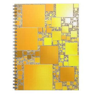 Yellow and Orange Squared Spiral Notebook