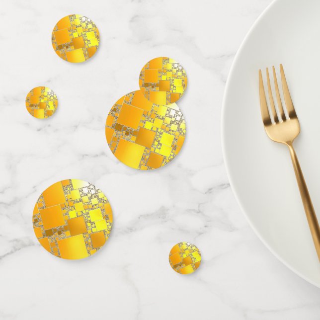 Yellow and Orange Squared Table Confetti (Group)