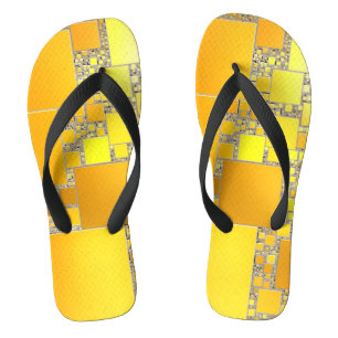 Yellow and Orange Squared Thongs