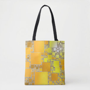 Yellow and Orange Squared Tote Bag