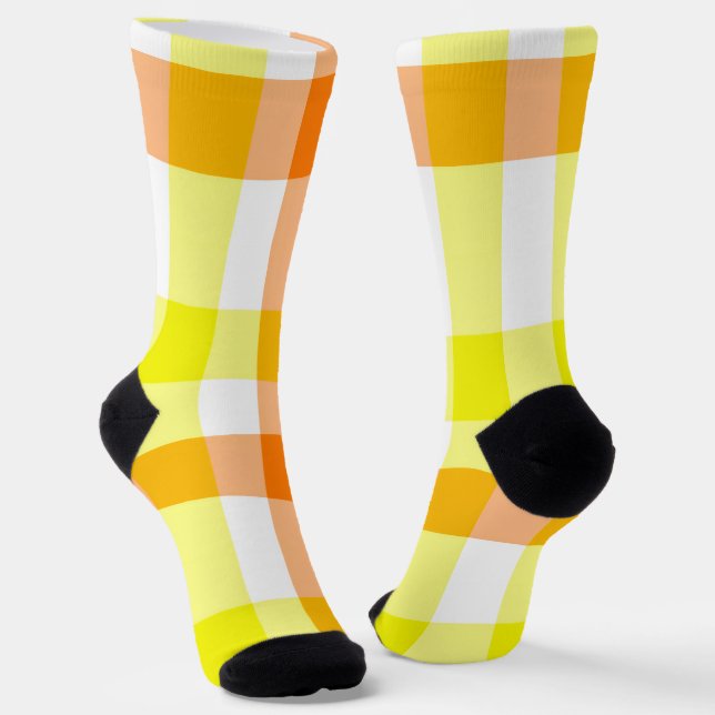 Yellow and Orange Stripes Socks (Angled)