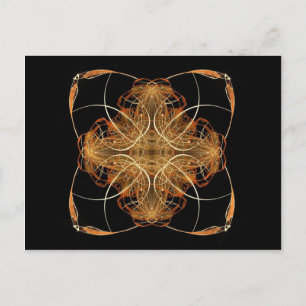 Yellow and Orange Swirled Pillow-Like Fractal Art Postcard
