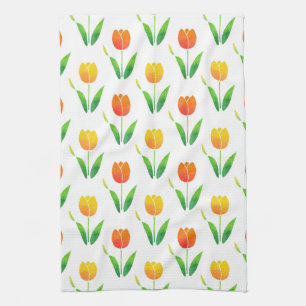 Yellow and Orange Tulips 2 Tea Towel