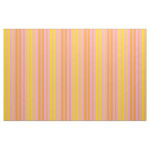 Yellow and Orange Vertical Stripes Pink  Fabric