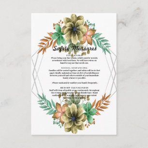 Yellow And Orange Watercolor Floral Safety Measure Enclosure Card