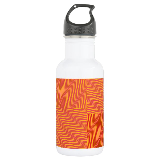 Yellow and Orange Waves 532 Ml Water Bottle (Front)