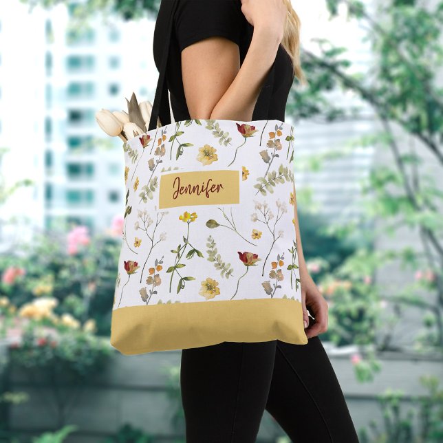 Yellow and Orange Wildflowers Tote Bag (Creator Uploaded)
