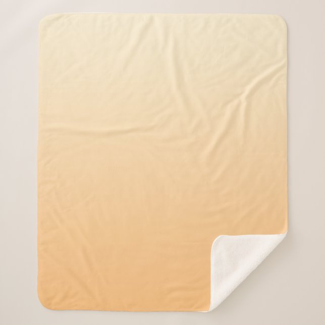 Yellow and Peach Colour Gradient Sherpa Blanket (Front)