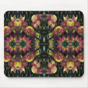 Yellow and Pink Dahlias Mouse Pad