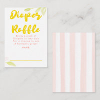 Yellow and Pink Diaper Raffle Baby Shower Tickets