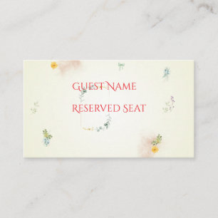 Yellow and Pink Floral Wedding Place Card