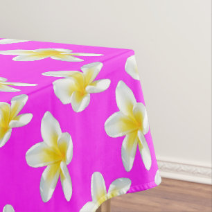 Yellow And Pink Frangipani Pattern, Tablecloth