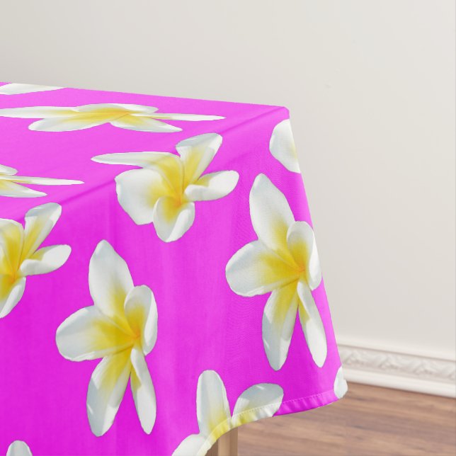 Yellow And Pink Frangipani Pattern, Tablecloth (In Situ)