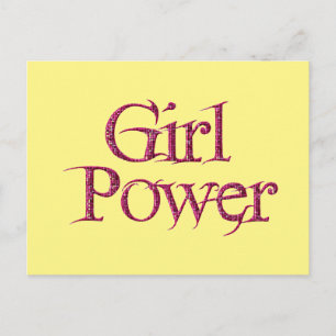 Yellow and Pink GIRL power  Springtme Flower Postcard