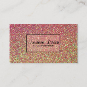 Yellow And Pink Glitter Pattern Business Card