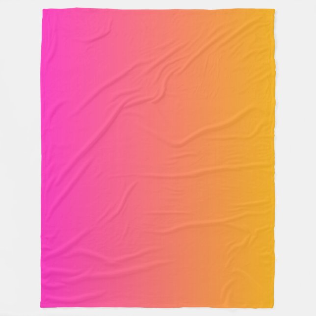Yellow and pink gradient ombre fleece blanket (Front)
