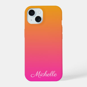 Yellow and pink gradient ombre iPhone 15 case