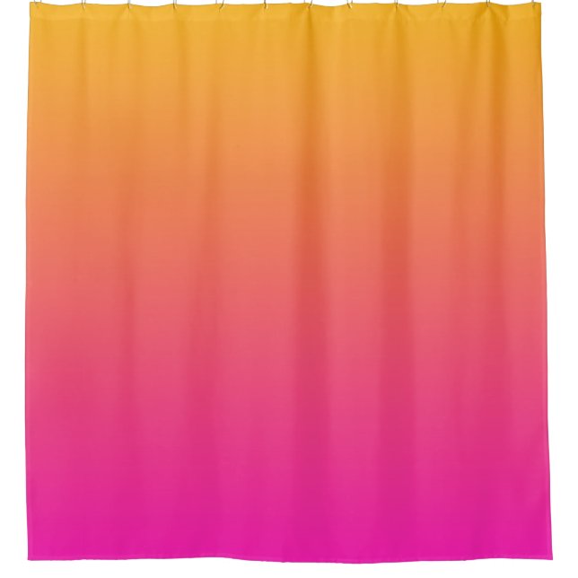 Yellow and pink gradient ombre shower curtain (Front)