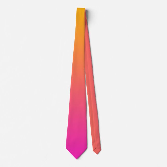 Yellow and pink gradient ombre tie (Front)