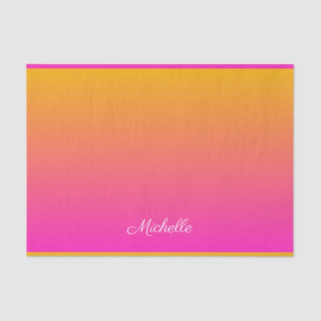 Yellow and pink gradient ombre tissue paper (Front)