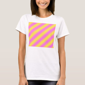 Yellow and Pink Neon Sideway Lines T-Shirt