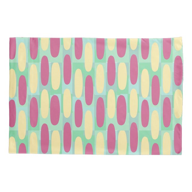 Yellow and Pink Ovals Pillowcase (Back)