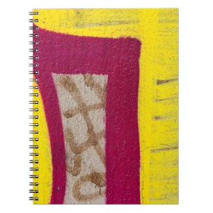 Yellow and pink painted wall notebook
