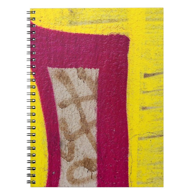 Yellow and pink painted wall notebook (Front)