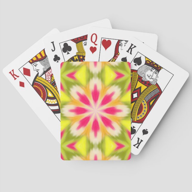 Yellow and pink playing cards (Back)