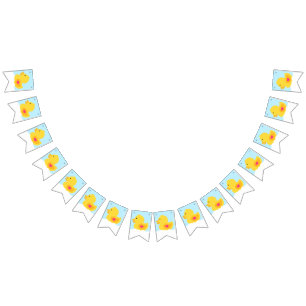 Yellow and Pink Rubber Ducky Bunting