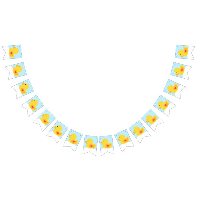 Yellow and Pink Rubber Ducky Bunting (All)