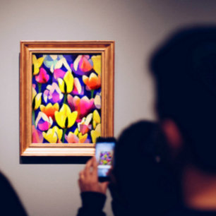 Yellow And Pink Tulips Colourful Spring Art Poster