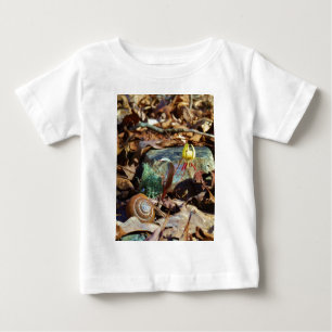 Yellow and Plum Trout Lily and Snail Shell Baby T-Shirt