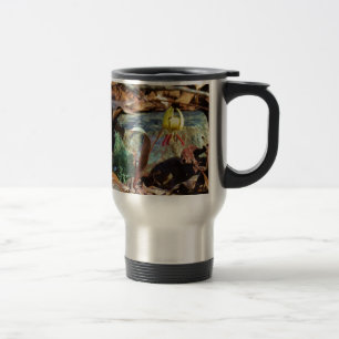 Yellow and Plum Trout Lily and Snail Shell Travel Mug