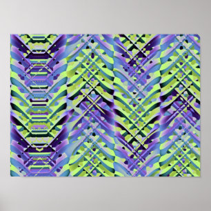 Yellow and Purple Abstract Texture Poster