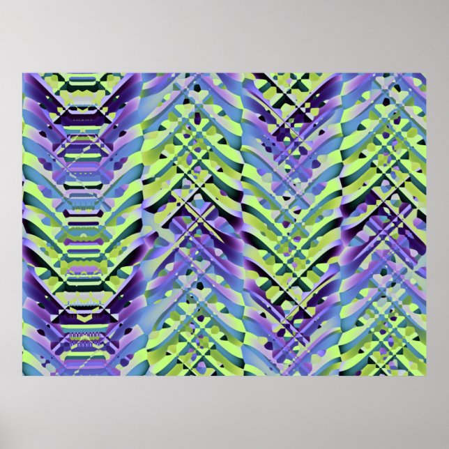 Yellow and Purple Abstract Texture Poster (Front)