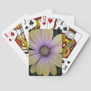 Yellow and Purple Daisy Flower Playing Cards