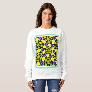 Yellow and Purple Daisy Pattern Sweatshirt