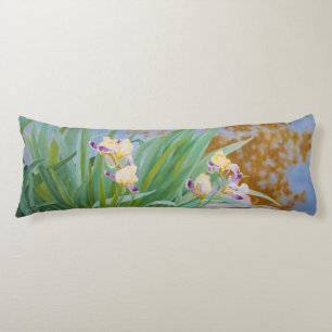 Yellow and Purple Irises with Golden Light Body Cushion