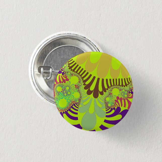 Yellow and Purple Mod 3 Cm Round Badge (Front & Back)