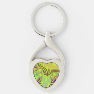 Yellow and Purple Mod Key Ring