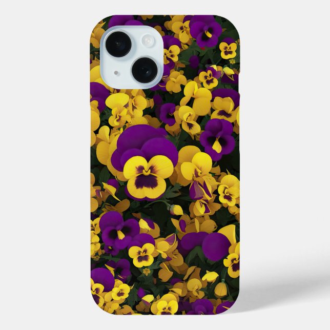 Yellow and Purple Pansies Phone Case (Back)