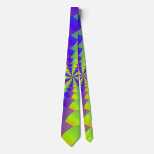 Yellow and Purple Spiral Neck Tie
