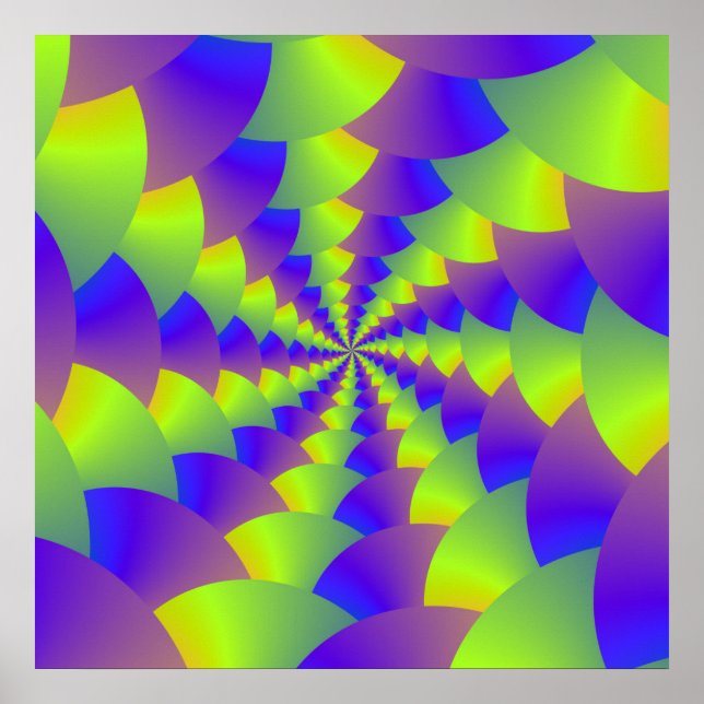 Yellow and Purple Spiral Poster (Front)