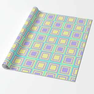 Yellow and Purple Squares Wrapping Paper