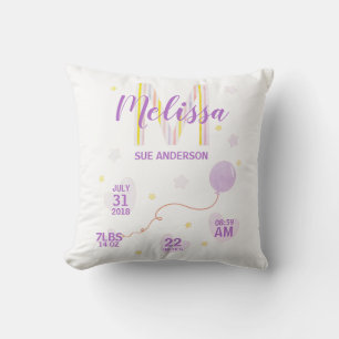 Yellow and Purple Tones Newborn Design Cushion