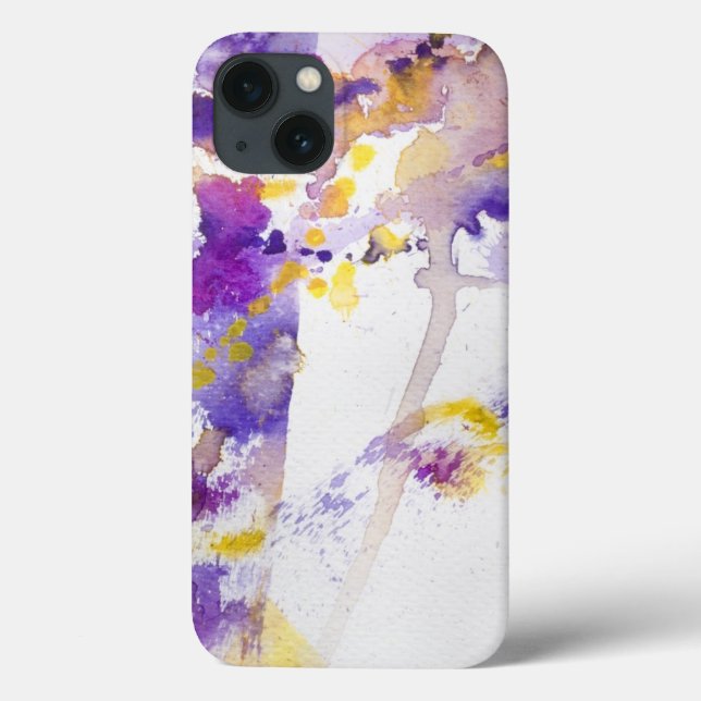 yellow and purple watercolor background Case-Mate iPhone case (Back)
